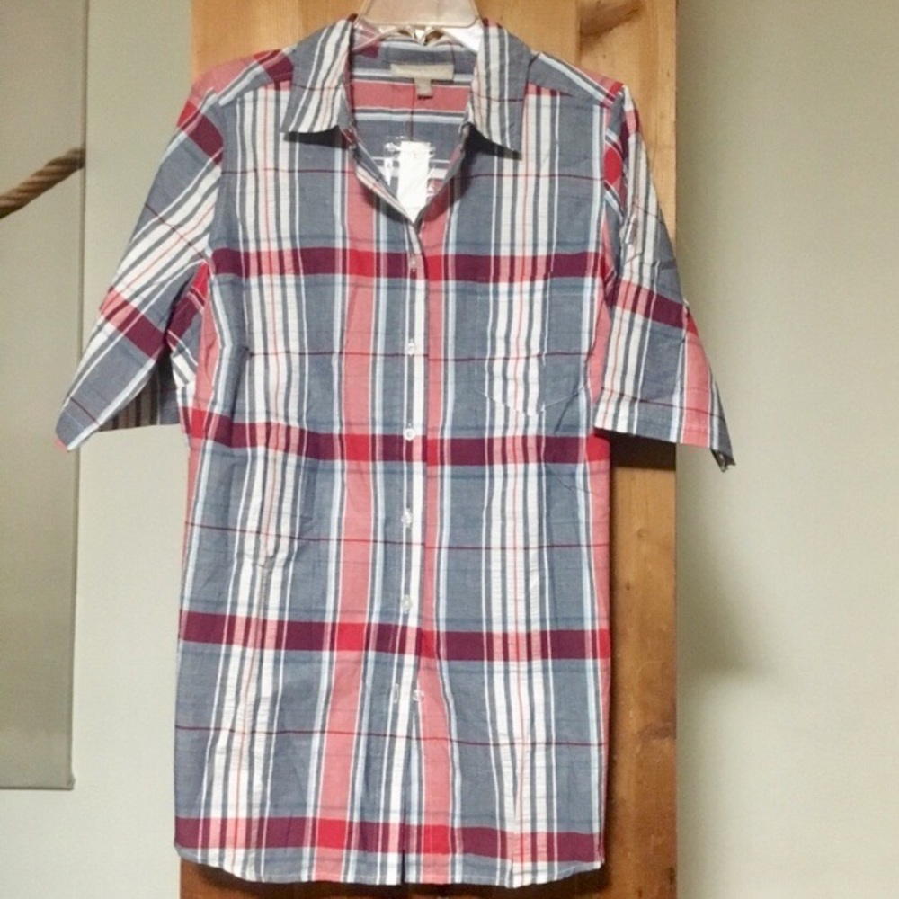 New Woman Within 14/16 Plaid Cotton shirt